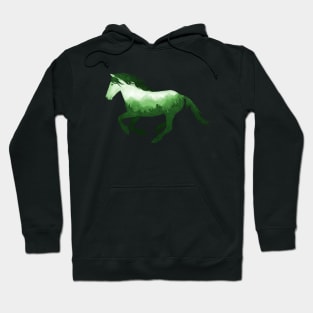 Dramabite Wild Horse Mustang Equine Double Exposure Wildlife Animal Hoodie